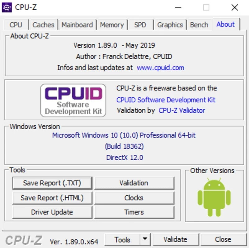 CPU-Z — screenshot 1
